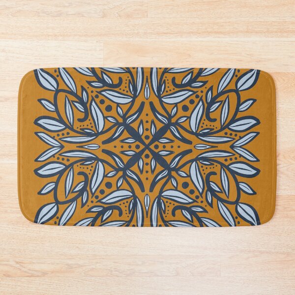 Item preview, Golden Mustard and Navy blue Foliage designed and sold by FrancesPoff.
