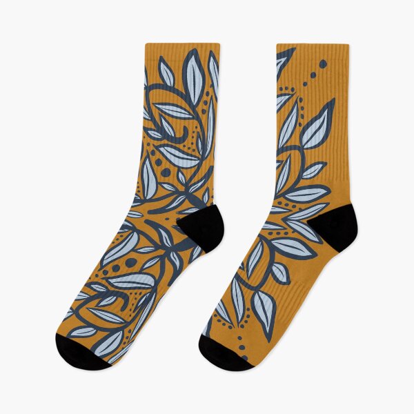 Item preview, Golden Mustard and Navy blue Foliage designed and sold by FrancesPoff.
