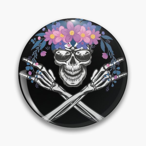 Item preview, Cool Skeleton Hand - Skull With Flowers  designed and sold by NawalMagdy.
