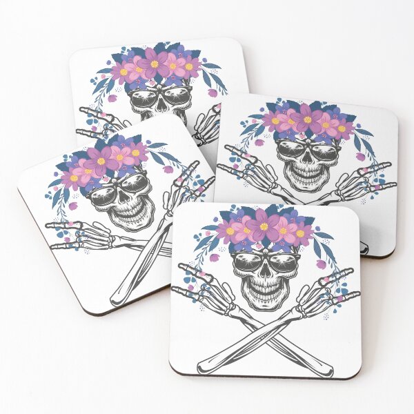 Item preview, Cool Skeleton Hand - Skull With Flowers  designed and sold by NawalMagdy.