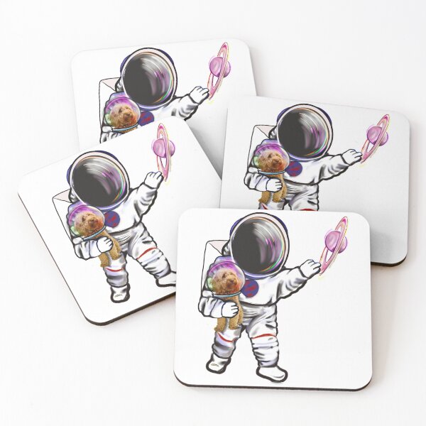 Item preview, Astronaut and Cavapoo puppy dog in Space suit reaching  out to touch Saturn’s ring - cute Cavoodle, Cavapoo, Cavalier King Charles Spaniel designed and sold by Artonmytee.