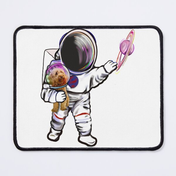 Item preview, Astronaut and Cavapoo puppy dog in Space suit reaching out to touch Saturn’s ring - cute Cavoodle, Cavapoo, Cavalier King Charles Spaniel designed and sold by Artonmytee.