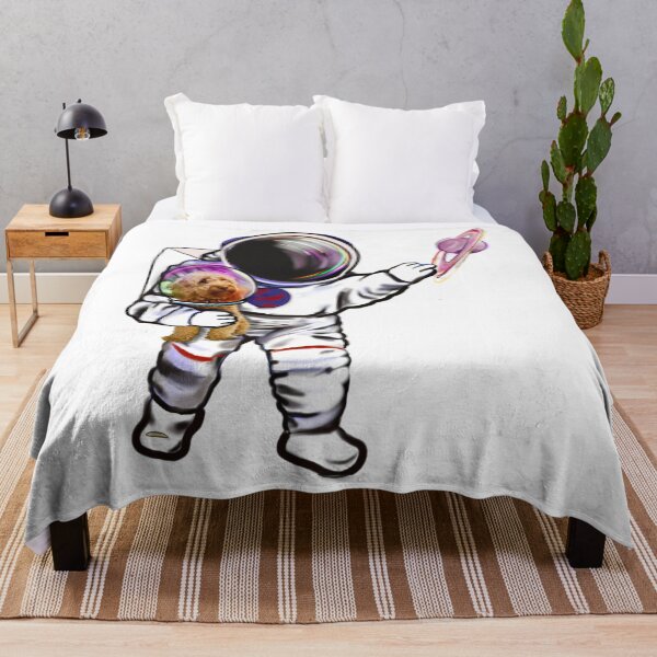 Item preview, Astronaut and Cavapoo puppy dog in Space suit reaching out to touch Saturn’s ring - cute Cavoodle, Cavapoo, Cavalier King Charles Spaniel designed and sold by Artonmytee.