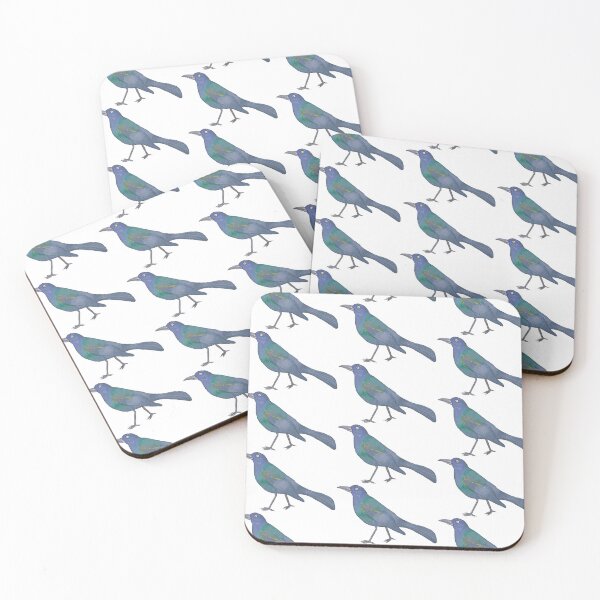 Item preview, Common Grackle watercolor bird species art designed and sold by TheWaterBirds.