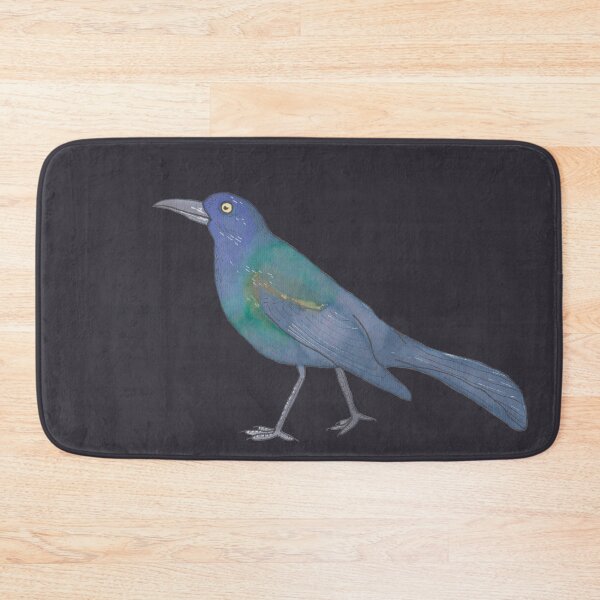Item preview, Common Grackle watercolor bird species art designed and sold by TheWaterBirds.