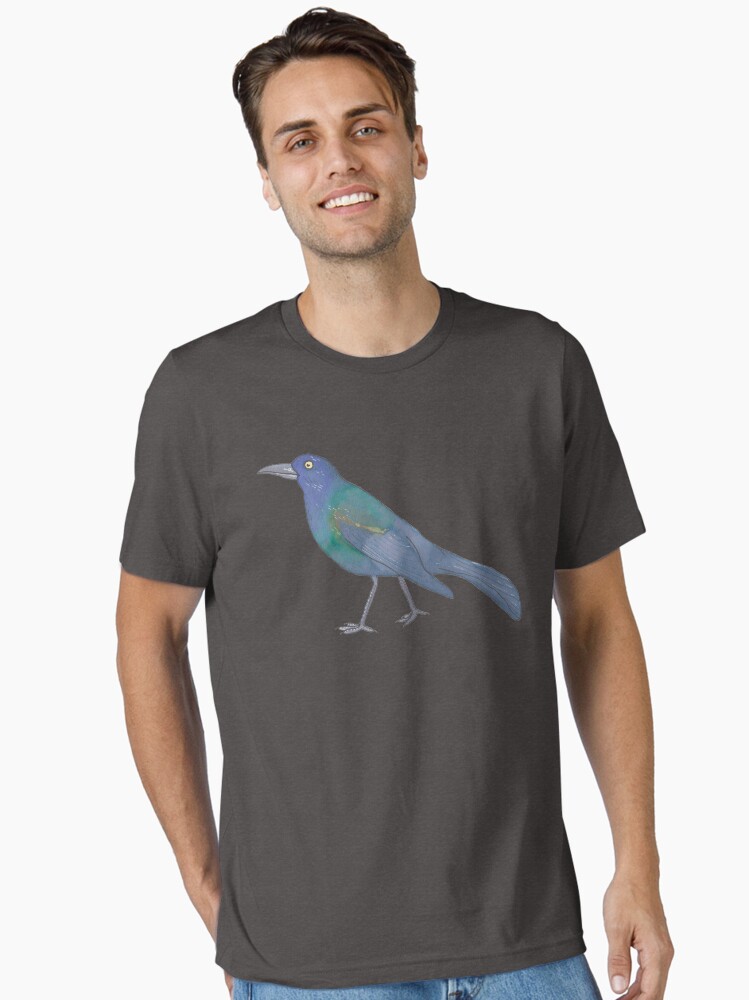 Common Grackle watercolor bird species art