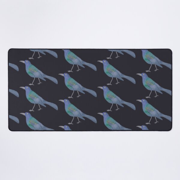 Item preview, Common Grackle watercolor bird species art designed and sold by TheWaterBirds.