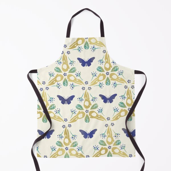 Item preview, Crow Skulls and Butterflies Pattern #2 - Blue and Gold designed and sold by Johanna-Draws.