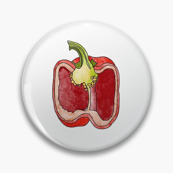 Item preview, Sweet red pepper. Cut the pod into halves. Realistic watercolor drawing on a white background. designed and sold by IrinaSenkova.