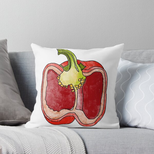 Item preview, Sweet red pepper. Cut the pod into halves. Realistic watercolor drawing on a white background. designed and sold by IrinaSenkova.