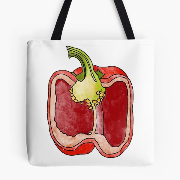 Item preview, Sweet red pepper. Cut the pod into halves. Realistic watercolor drawing on a white background. designed and sold by IrinaSenkova.