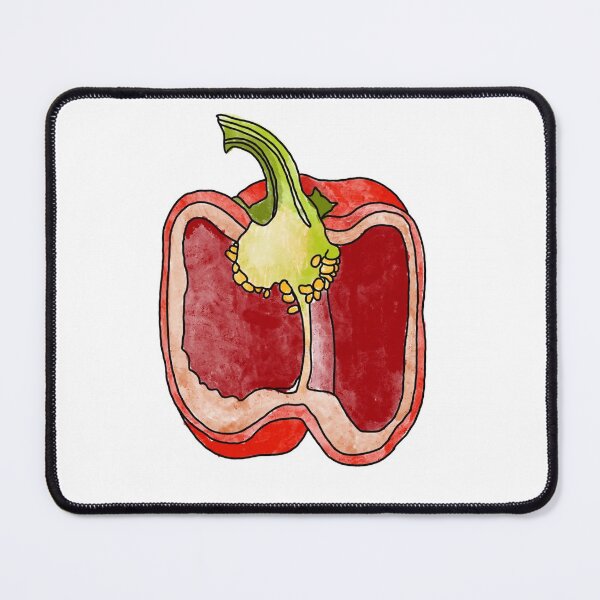 Item preview, Sweet red pepper. Cut the pod into halves. Realistic watercolor drawing on a white background. designed and sold by IrinaSenkova.