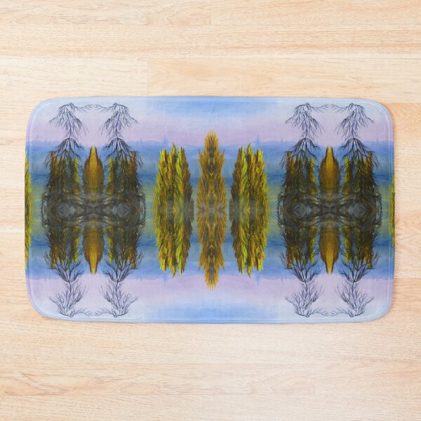 Item preview, Misty fall morning with poplar trees and purple hills. Autumn walk designed and sold by Goldstarwork.