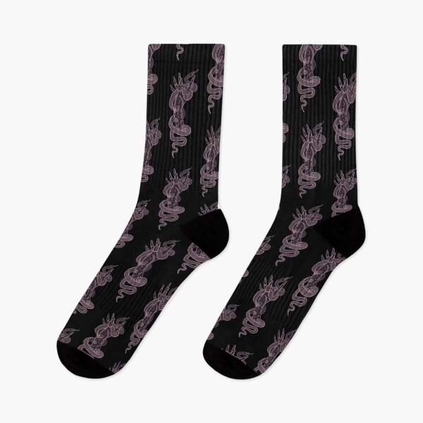 Item preview, Tattooed hand holding snake, black & pink designed and sold by Johanna-Draws.