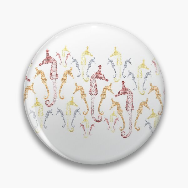 Item preview, Polynesian Australian Aboriginal coloring Patterned Seahorses White default background designed and sold by pelagio.