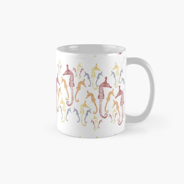 Item preview, Polynesian Australian Aboriginal coloring Patterned Seahorses White default background designed and sold by pelagio.