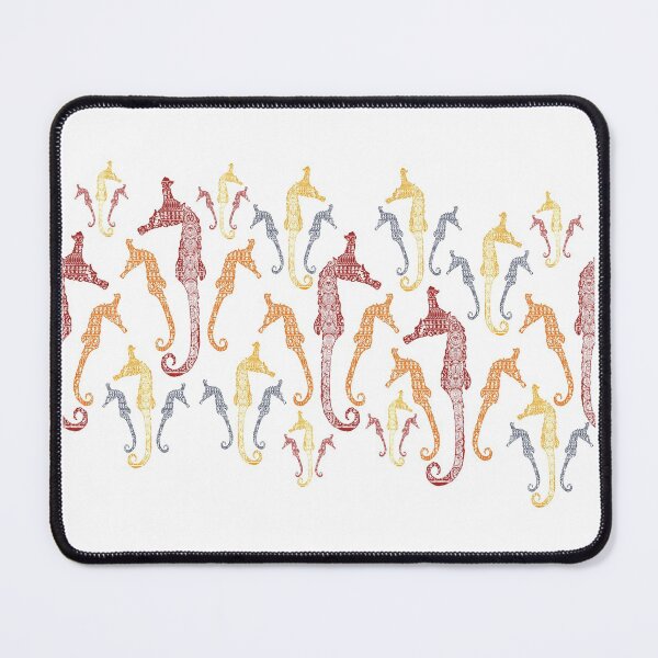 Item preview, Polynesian Australian Aboriginal coloring Patterned Seahorses White default background designed and sold by pelagio.