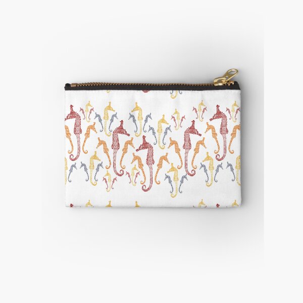Item preview, Polynesian Australian Aboriginal coloring Patterned Seahorses White default background designed and sold by pelagio.