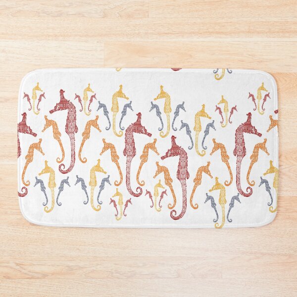 Item preview, Polynesian Australian Aboriginal coloring Patterned Seahorses White default background designed and sold by pelagio.