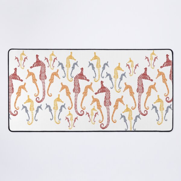 Item preview, Polynesian Australian Aboriginal coloring Patterned Seahorses White default background designed and sold by pelagio.
