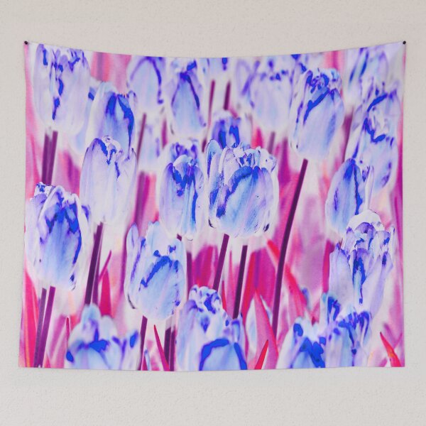 Item preview, Blooming Blue Tulips on the Pink Background designed and sold by IraNiva.