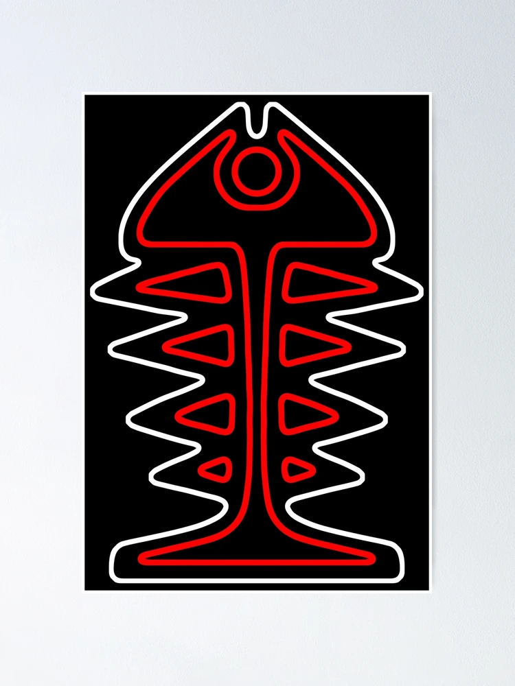 DEAD FISH ICON. RED/BLACK/WHITE Poster for Sale by 5hertz