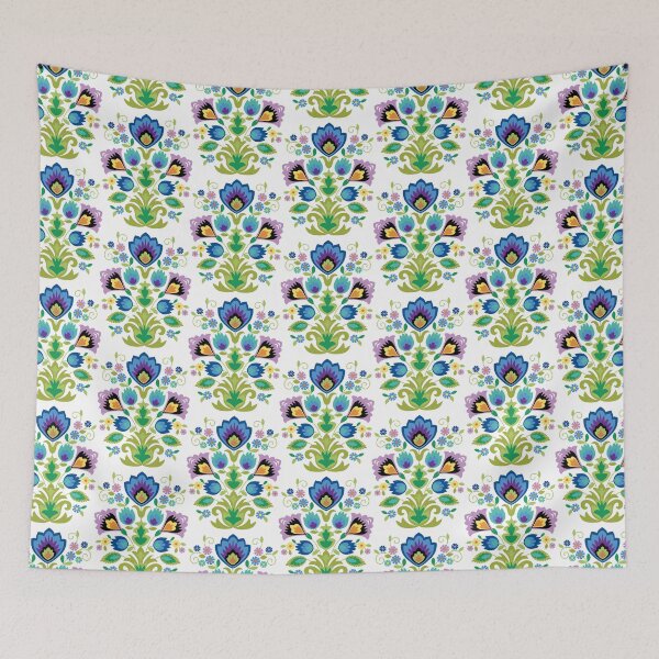 Item preview, Wycinanki Blue and Lavender Floral designed and sold by Barbara Pixton.