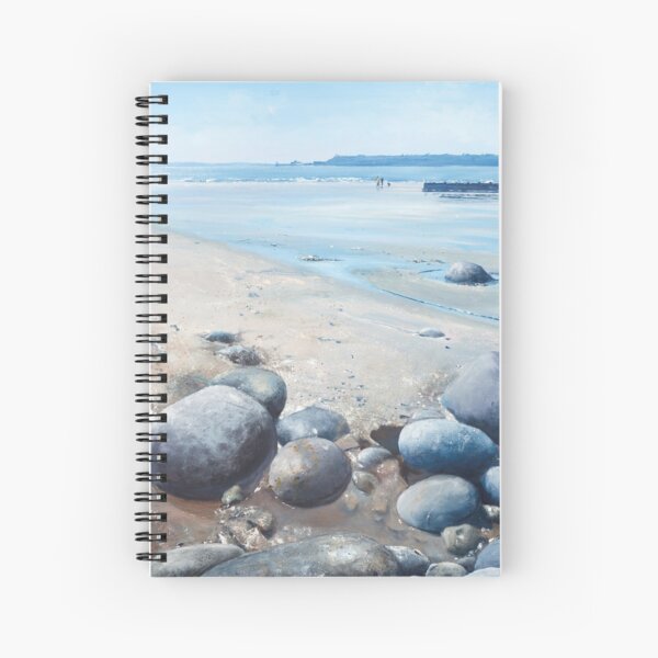 'Amroth Rocks Pembrokeshire' in acrylics by Jantien Powell Spiral Notebook