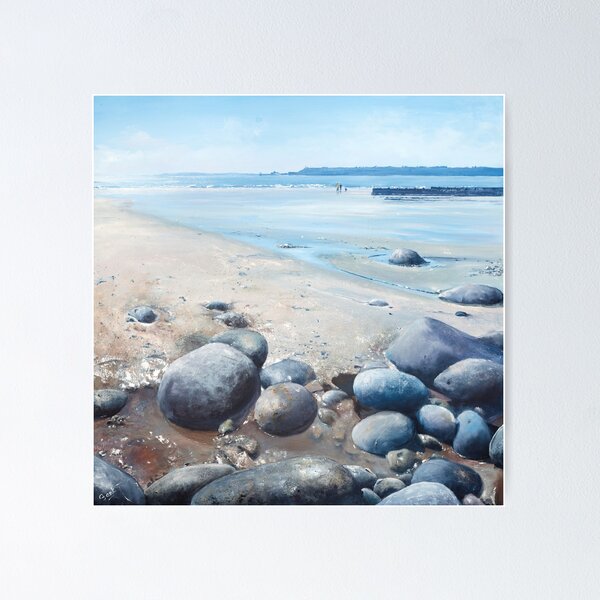 'Amroth Rocks Pembrokeshire' in acrylics by Jantien Powell  Poster