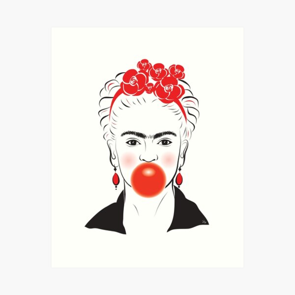 Friday Bubble Gum Portrait illustration Art Print