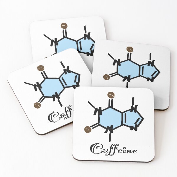 Item preview, Blue Caffeine Molecule with Coffee Beans designed and sold by LiLohaveaplan.