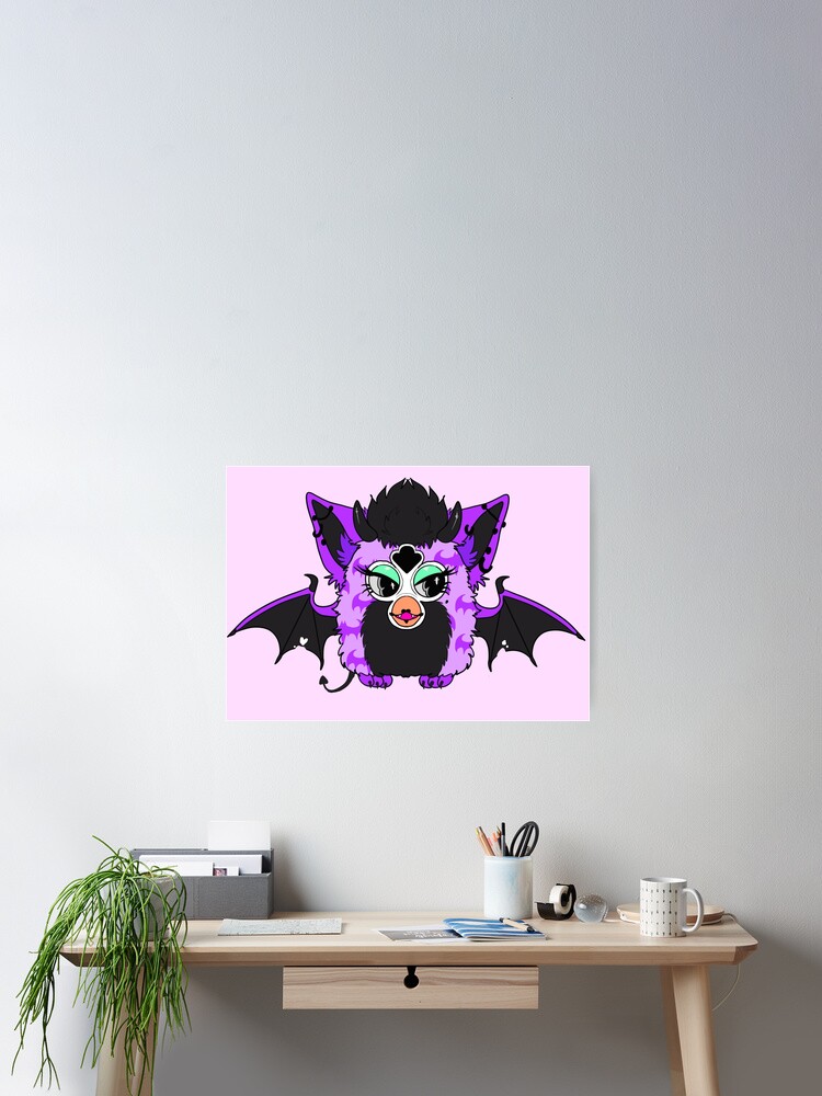 Thumbnail 2 of 3, Poster, Pink Bat furby designed and sold by RaptorTeeth.