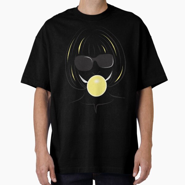 Anna Wintour Bubble Gum Portrait illustration Oversized T-Shirt