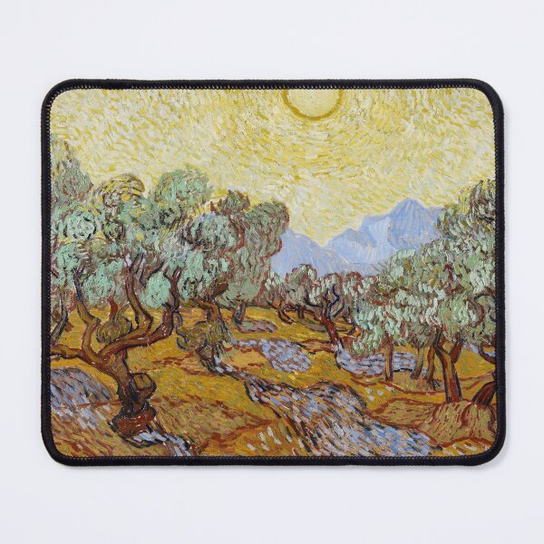 Item preview, Vincent van Gogh's Olive Trees With Yellow Sky and Sun designed and sold by mosfunky.
