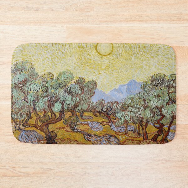 Item preview, Vincent van Gogh's Olive Trees With Yellow Sky and Sun designed and sold by mosfunky.