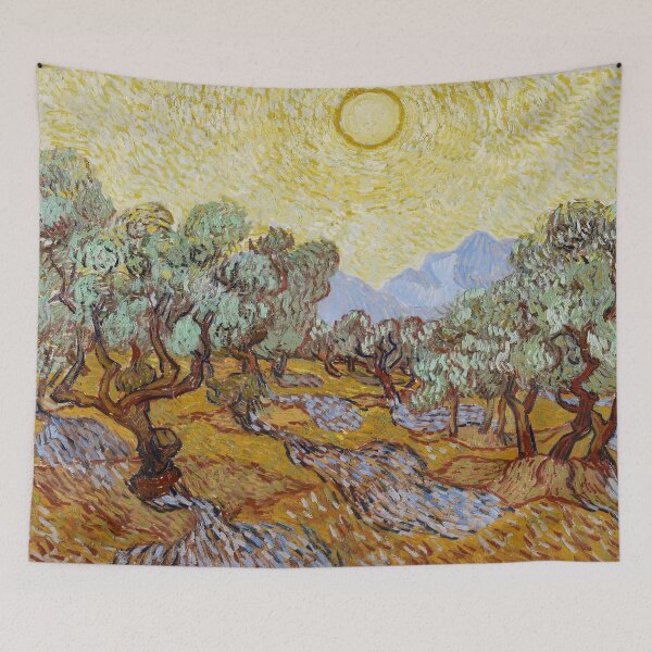 Item preview, Vincent van Gogh's Olive Trees With Yellow Sky and Sun designed and sold by mosfunky.