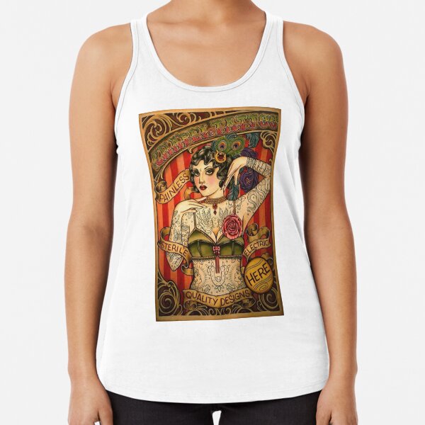 CHAPEL TATTOO; Vintage Body Advertising Art Racerback Tank Top