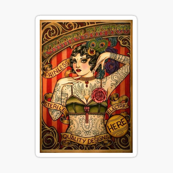 Item preview, CHAPEL TATTOO; Vintage Body Advertising Art designed and sold by posterbobs.