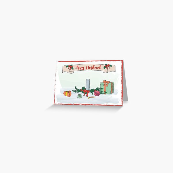 Christmas card with candle Greeting Card
