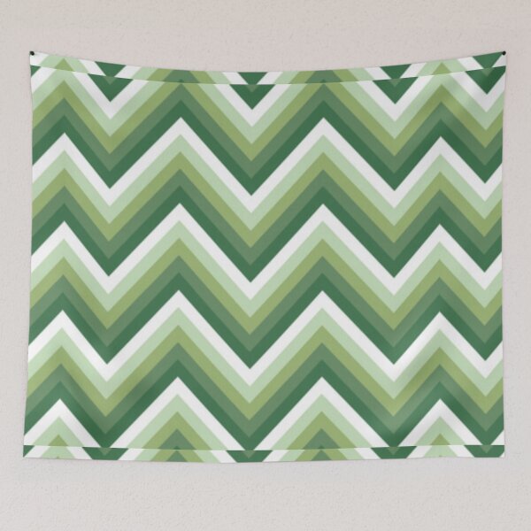 Item preview, Shades of Green Abstract Zigzag Pattern. Geometrical Green White Zigzag designed and sold by silviaol.