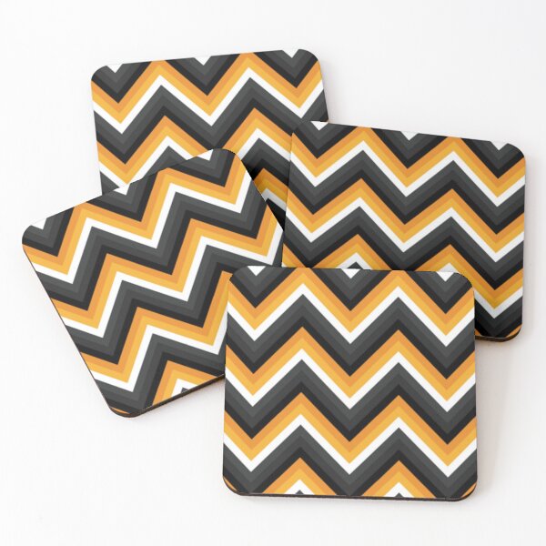 Item preview, Halloween Colors Abstract Zigzag Pattern. Geometrical Orange, Black, White Zigzag designed and sold by silviaol.