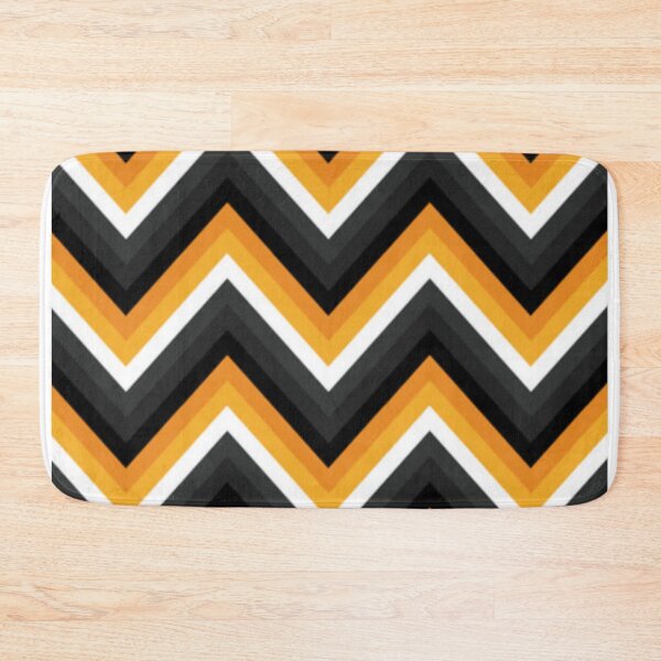 Item preview, Halloween Colors Abstract Zigzag Pattern. Geometrical Orange, Black, White Zigzag designed and sold by silviaol.