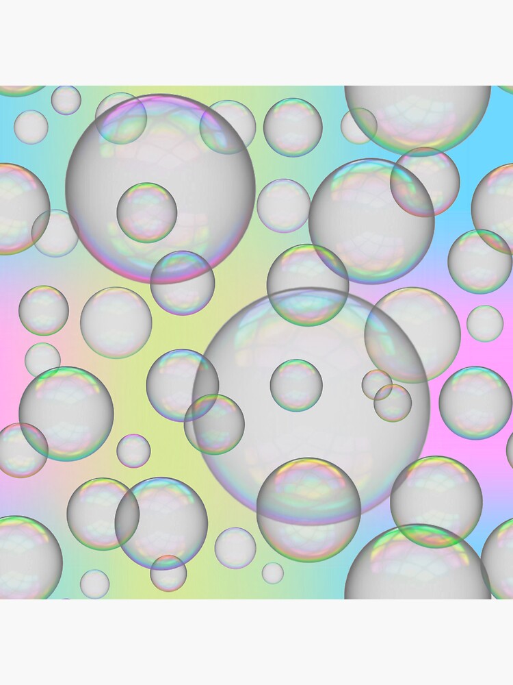 Thumbnail 3 of 3, Sticker, Iridescent Soap Bubbles designed and sold by dinaaaaaah.