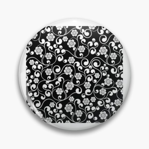 Item preview, Abstract Black and White Flowers and Leaves Botanical Pattern designed and sold by silviaol.