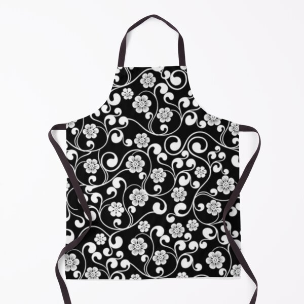 Item preview, Abstract Black and White Flowers and Leaves Botanical Pattern designed and sold by silviaol.