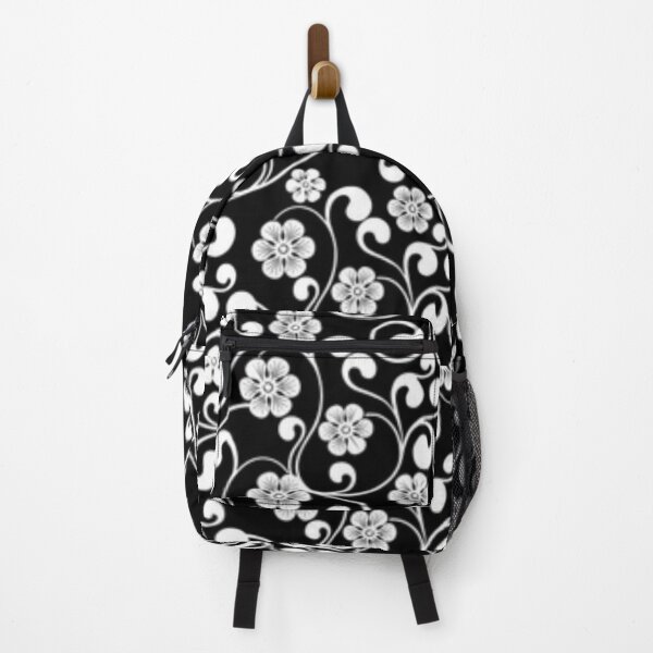 Item preview, Abstract Black and White Flowers and Leaves Botanical Pattern designed and sold by silviaol.