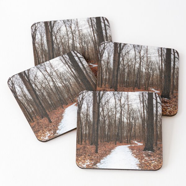 Item preview, Snow Covered Path In the Illinois Woods designed and sold by Krysanthe.