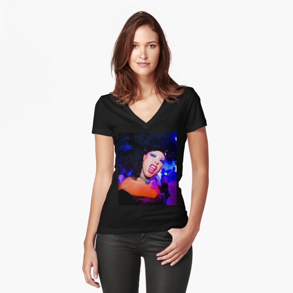 Item preview, Fitted V-Neck T-Shirt designed and sold by gravitynoir.