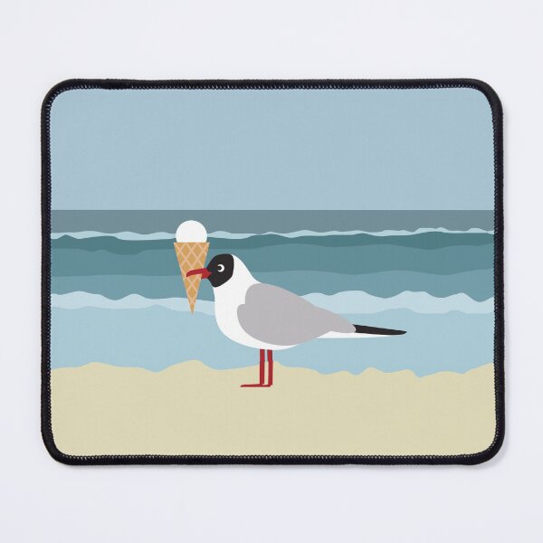 Item preview, Cute seagull with ice cream by the sea designed and sold by Darina Gulbina.