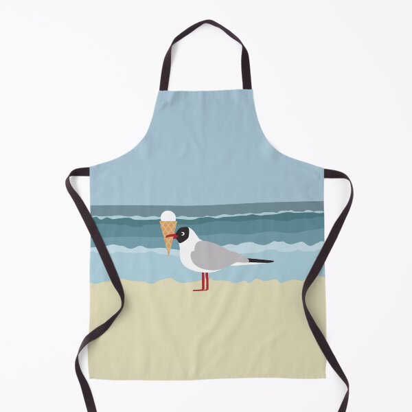Item preview, Cute seagull with ice cream by the sea designed and sold by Darina Gulbina.